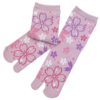 お祭り！和柄足袋ソックス！桜花爛漫（ピンク）